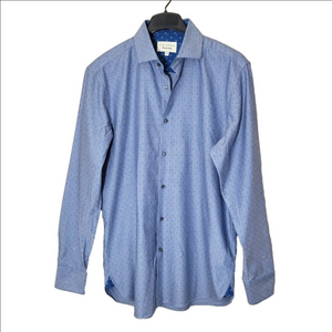 Ted Baker Endurance Men's Blue Dress Shirt Contrasting Cuffs & Collar Size 16